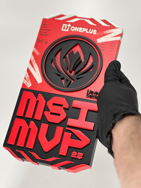 High-quality fabricated brand display piece created with large-scale 3D printing for commercial and event marketing.