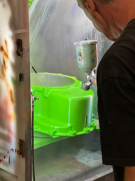 High-quality fabricated brand display piece created with large-scale 3D printing for commercial and event marketing.