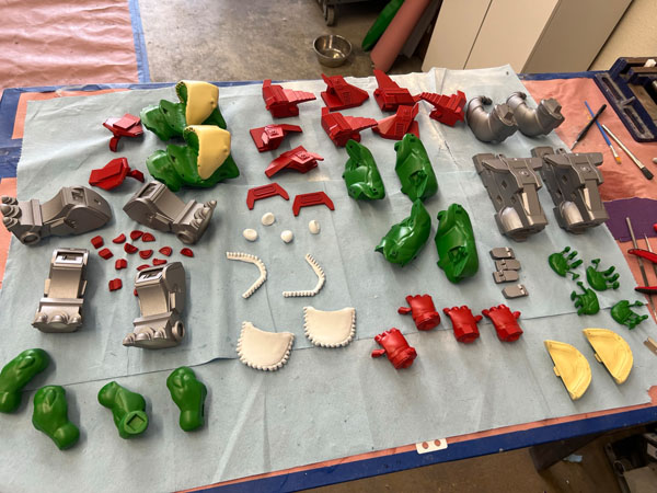 High-quality fabricated brand display piece created with large-scale 3D printing for commercial and event marketing.