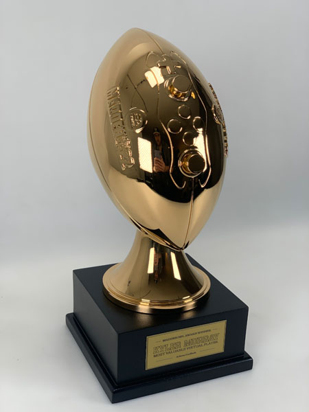 High-quality fabricated brand display piece created with large-scale 3D printing for commercial and event marketing.