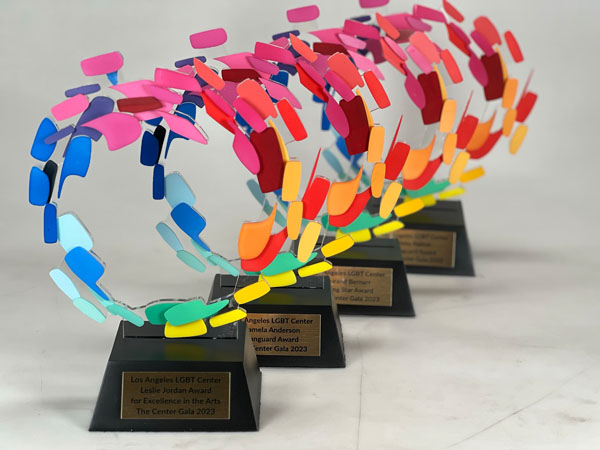 High-quality fabricated brand display piece created with large-scale 3D printing for commercial and event marketing.