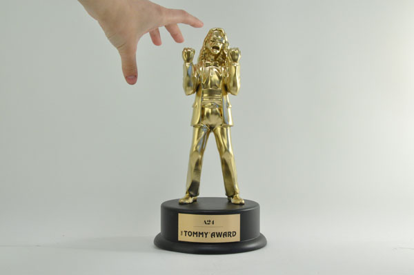 High-quality fabricated brand display piece created with large-scale 3D printing for commercial and event marketing.