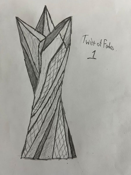 High-quality fabricated brand display piece created with large-scale 3D printing for commercial and event marketing.