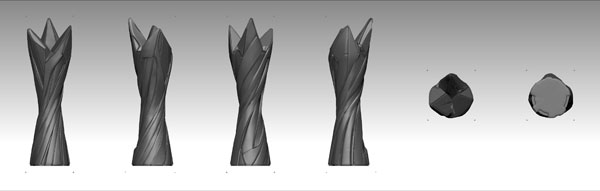 High-quality fabricated brand display piece created with large-scale 3D printing for commercial and event marketing.