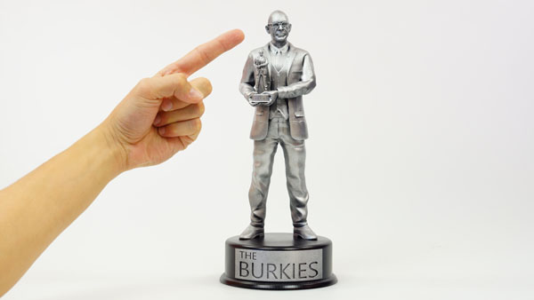 High-quality fabricated brand display piece created with large-scale 3D printing for commercial and event marketing.