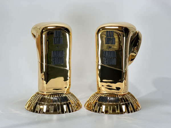 High-quality fabricated brand display piece created with large-scale 3D printing for commercial and event marketing.